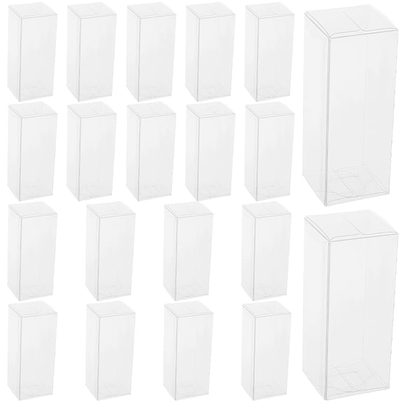 Rectangle Transparent Plastic PVC Box Gift Packaging Waterproof Folding Box for Toys & Molds Clear Box: 4x4x10cm 20pcs