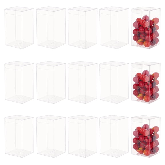 Rectangle Transparent Plastic PVC Box Gift Packaging Waterproof Folding Box for Toys Molds Clear Box: 8x8x14cm for DIY