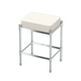 thumbnail image 1 of Gatco 1356 Rectangle White Leather Vanity Stool, Chrome, 1 of 3
