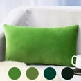thumbnail image 1 of Rectangle Velvet Pillow Cover - 20x12in Soft Green Waist Cushion Case, Decorative Throw Pillow Cover for Bedroom & Living Room, Comfortable Home Decor, 30x50cm, A, 1 of 7