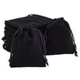 thumbnail image 1 of 50pc Rectangle Velvet Pouches Candy Gift Bags Christmas Party Wedding Favors Bags Black 9x7cm, 1 of 7