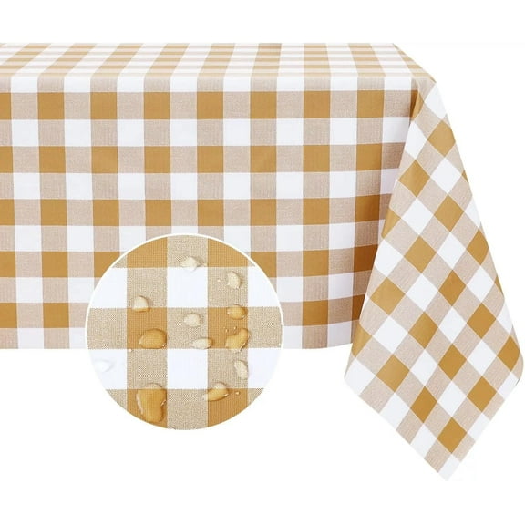 Rectangle Vinyl PVC Tablecloth, 100% Waterproof Buffalo Plaid Plastic Table Cloth, Oil Proof Heavy Duty Wipeable Table Covers for Dining/Camping/Picnic/Outdoor - 54 x 78, Light Blue