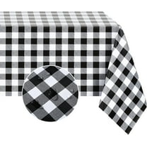 Rectangle Vinyl PVC Tablecloth, 100% Waterproof Buffalo Plaid Plastic Table Cloth, Oil Proof Heavy Duty Wipeable Table Covers for Dining/Camping/Picnic/Outdoor - 52 x 78, Light Blue