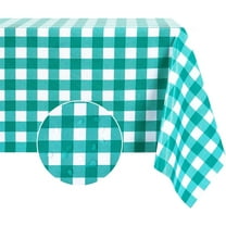 Rectangle Vinyl PVC Tablecloth, 100% Waterproof Buffalo Plaid Plastic Table Cloth, Oil Proof Heavy Duty Wipeable Table Covers for Dining/Camping/Picnic/Outdoor - 54 x 78, Light Blue