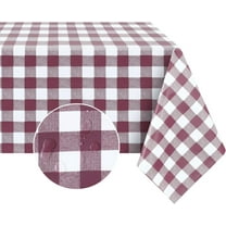 Rectangle Vinyl PVC Tablecloth, 100% Waterproof Buffalo Plaid Plastic Table Cloth, Oil Proof Heavy Duty Wipeable Table Covers for Dining/Camping/Picnic/Outdoor - 54 x 78, Light Blue