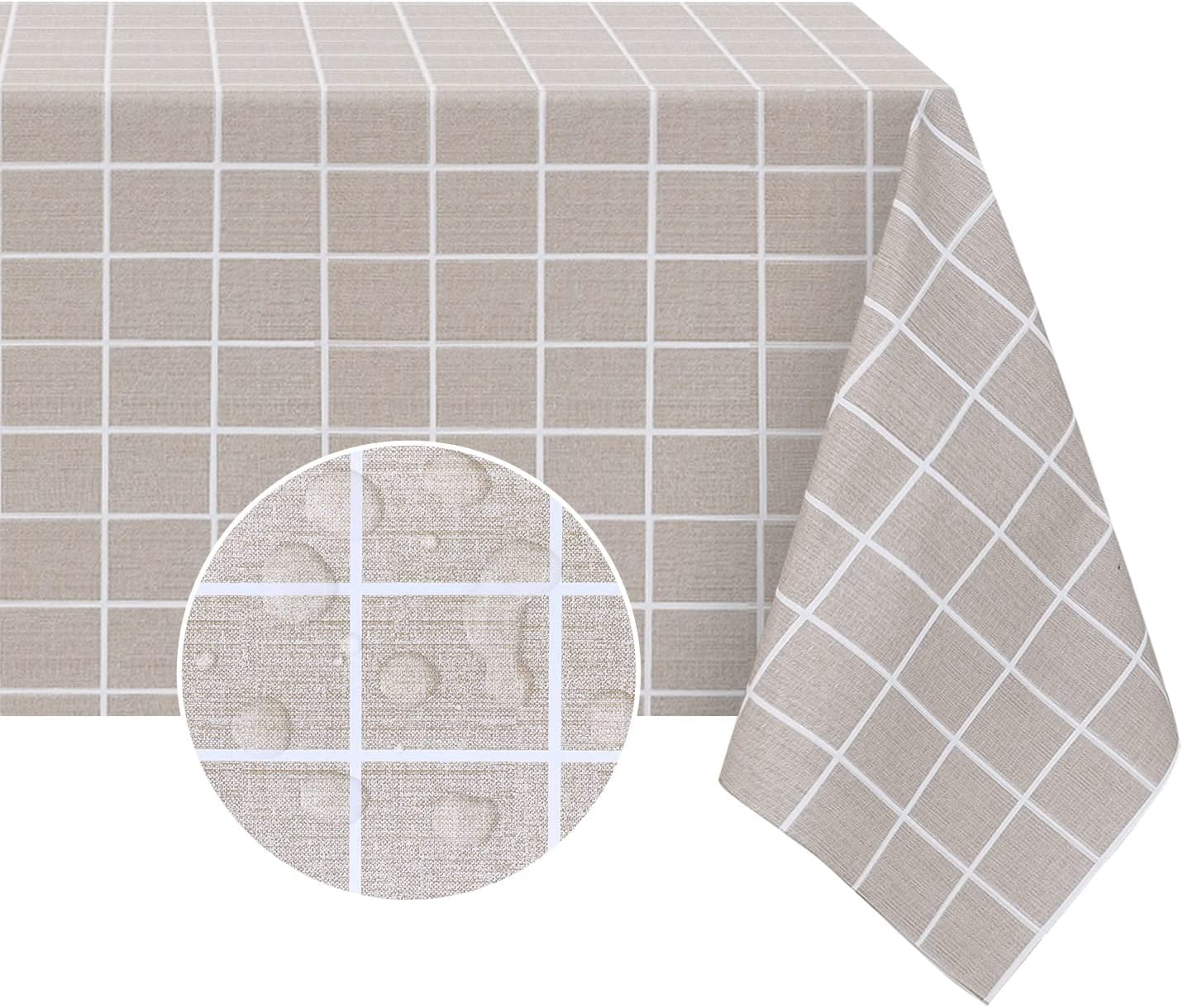 54 x 120 Inch Rectangle Vinyl Tablecloth, Heavy Duty Waterproof and Oil ...