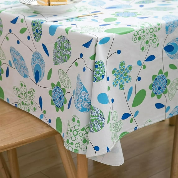 Rectangle Vinyl Tablecloth 60 x 102 inch Flannel Backed Heavy Duty Tablecloth Waterproof Oilproof Tablecloth Wipeable Tablecloth Decorative Table Cover Picnic Tablecloth