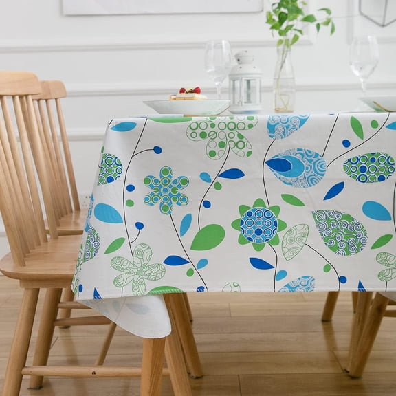 Rectangle Vinyl Tablecloth 60 x 84 inch Flannel Backed Heavy Duty Tablecloth Waterproof Oilproof Tablecloth Wipeable Tablecloth Decorative Table Cover Picnic Tablecloth