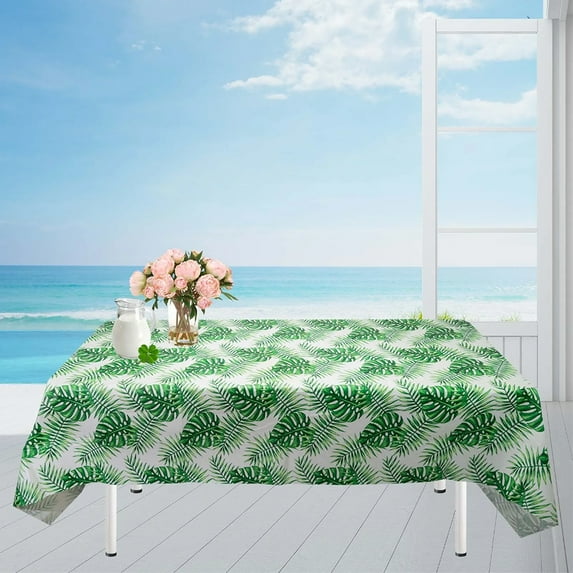 Rectangle Vinyl Tablecloth Heavy Duty Flannel Backed Waterproof Oilproof Tablecover