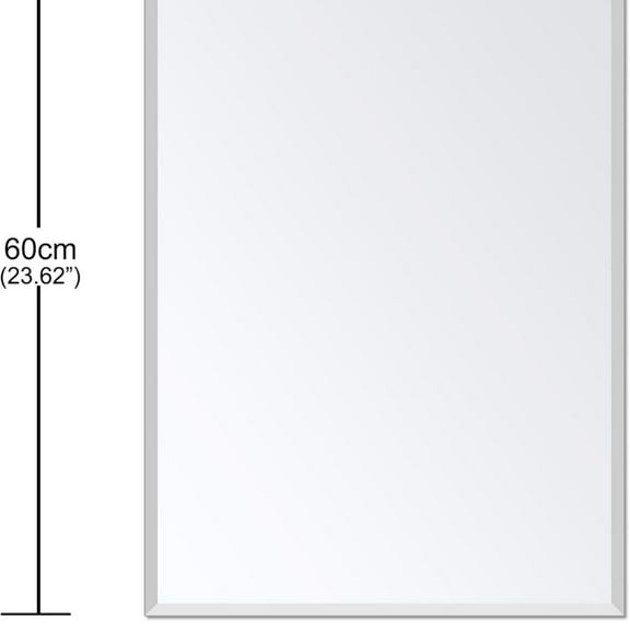 Rectangle Wall Mirror Frameless Bathroom Mirror 16 x 24" Beveled Edge Mirror for Vanity and Entryway