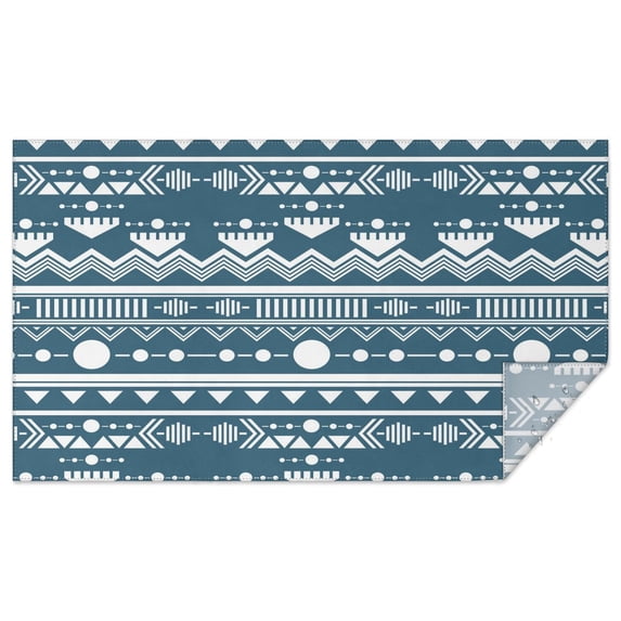 Rectangle Waterproof Tablecloth 60×102 Inch, Black Lines Bohemia Style Reusable Indoor/Outdoor Durable Table Cover for Party Kitchen Dinner Room Decor