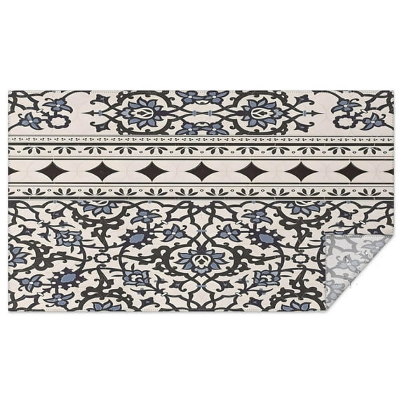 Rectangle Waterproof Tablecloth 60×102 Inch, Black Strip Boho Reusable Indoor/Outdoor Durable Table Cover for Party Kitchen Dinner Room Decor