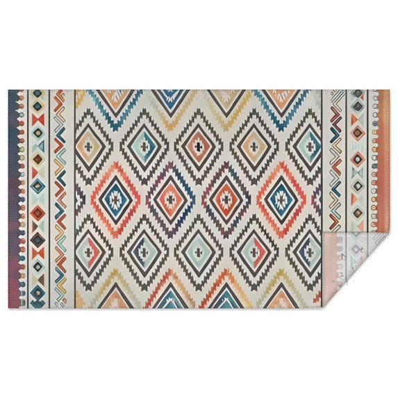 Rectangle Waterproof Tablecloth 60×102 Inch, Bohemia Style Reusable Indoor/Outdoor Durable Table Cover for Party Kitchen Dinner Room Decor
