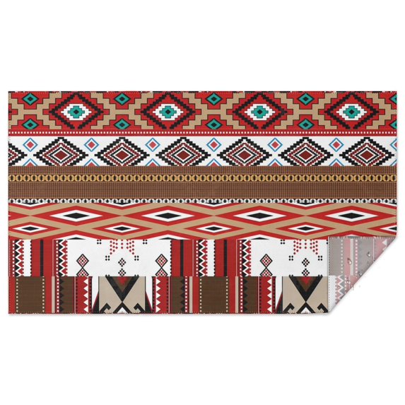 Rectangle Waterproof Tablecloth 60×102 Inch, Bohemia Style Reusable Indoor/Outdoor Durable Table Cover for Party Kitchen Dinner Room Decor
