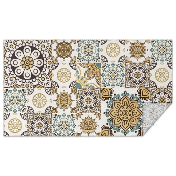 Rectangle Waterproof Tablecloth 60×102 Inch, Bohemia Style Reusable Indoor/Outdoor Durable Table Cover for Party Kitchen Dinner Room Decor