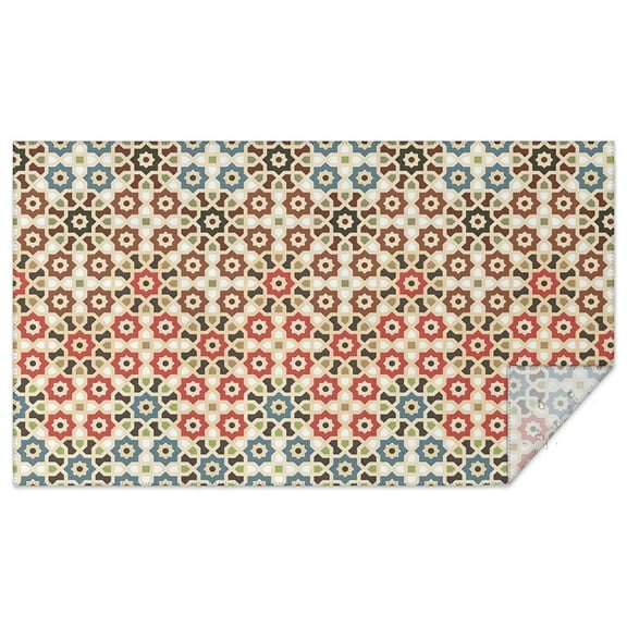 Rectangle Waterproof Tablecloth 60×102 Inch, Vintage Floral Reusable Indoor/Outdoor Durable Table Cover for Party Kitchen Dinner Room Decor