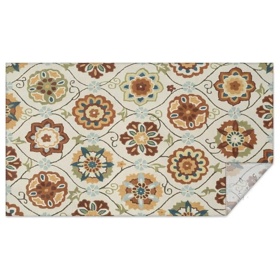 Rectangle Waterproof Tablecloth 60×102 Inch, Vintage Floral Reusable Indoor/Outdoor Durable Table Cover for Party Kitchen Dinner Room Decor