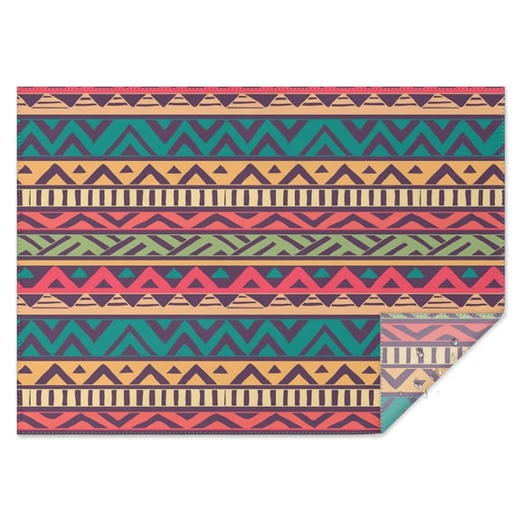 Rectangle Waterproof Tablecloth 60×84 Inch, Abstract Geometric Pattern Colorful Reusable Indoor/Outdoor Durable Table Cover for Party Kitchen Dinner Room Decor