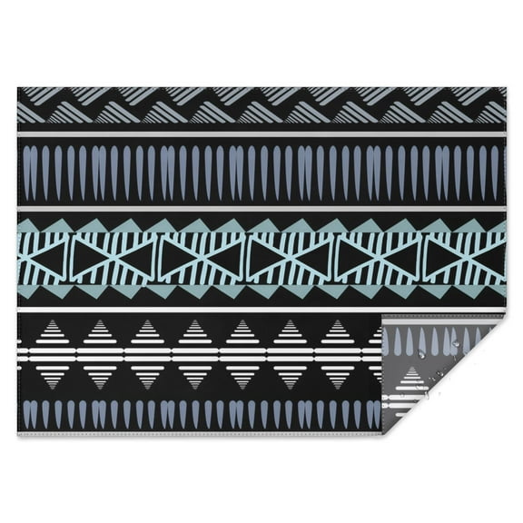 Rectangle Waterproof Tablecloth 60×84 Inch, Black Bohemian Style Reusable Indoor/Outdoor Durable Table Cover for Party Kitchen Dinner Room Decor