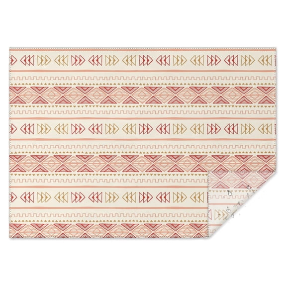 Rectangle Waterproof Tablecloth 60×84 Inch, Classic Bohemian Repeating Geometric Pattern Boho Reusable Indoor/Outdoor Durable Table Cover for Party Kitchen Dinner Room Decor