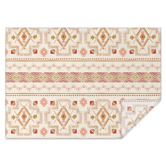 Rectangle Waterproof Tablecloth 60×84 Inch, Classic Bohemian Repeating Geometric Pattern Boho Reusable Indoor/Outdoor Durable Table Cover for Party Kitchen Dinner Room Decor