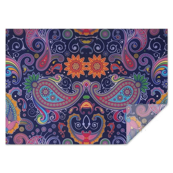 Rectangle Waterproof Tablecloth 60×84 Inch, Gypsy Bohemian Style Art Pattern Reusable Indoor/Outdoor Durable Table Cover for Party Kitchen Dinner Room Decor