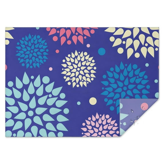 Rectangle Waterproof Tablecloth 60×84 Inch, Multicolor Floral Flower Abstract Boho Reusable Indoor/Outdoor Durable Table Cover for Party Kitchen Dinner Room Decor