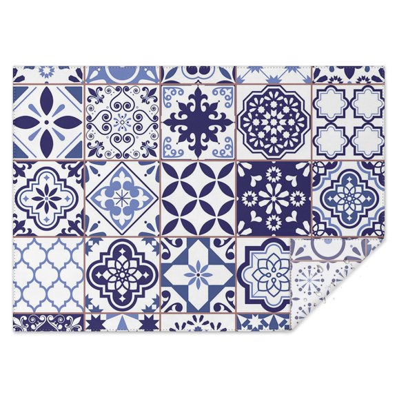 Rectangle Waterproof Tablecloth 60×84 Inch, Splicing Plaid Pattern Reusable Indoor/Outdoor Durable Table Cover for Party Kitchen Dinner Room Decor