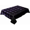 thumbnail image 1 of Rectangle Waterproof Tablecloth Halloween Bat Polyester Table Cloth Spill Proof Table Cover for Kitchen Dining Table Top Purple Lattice 60x84In, 1 of 5