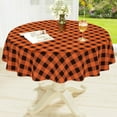 thumbnail image 1 of Rectangle Waterproof Vinyl Table Cloth, Buffalo Flannel Backed Tablecloth, Wipeable Plastic Table Cover for Dinner, Kitchen, Outdoor (60" x 84", Black and White), 1 of 6