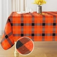 thumbnail image 1 of Rectangle Waterproof Vinyl Table Cloth, Buffalo Flannel Backed Tablecloth, Wipeable Plastic Table Cover for Dinner, Kitchen, Outdoor (60" x 84", Black and White), 1 of 6