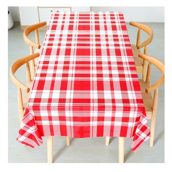 Rectangle Waterproof Vinyl Table Cloth, Buffalo Flannel Backed Tablecloth, Wipeable Plastic Table Cover,Oil Proof Heavy Duty Wipeable Table Covers for Dining/Camping/Picnic/Outdoor