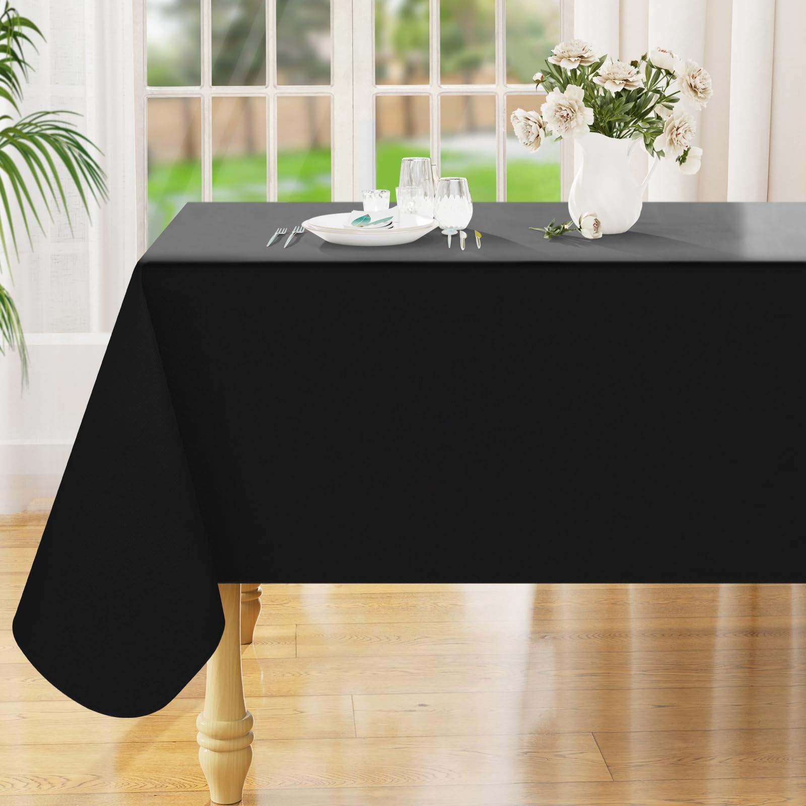 Rectangle Waterproof Vinyl Tablecloth 60x84 Inch, Wipeable Plastic ...