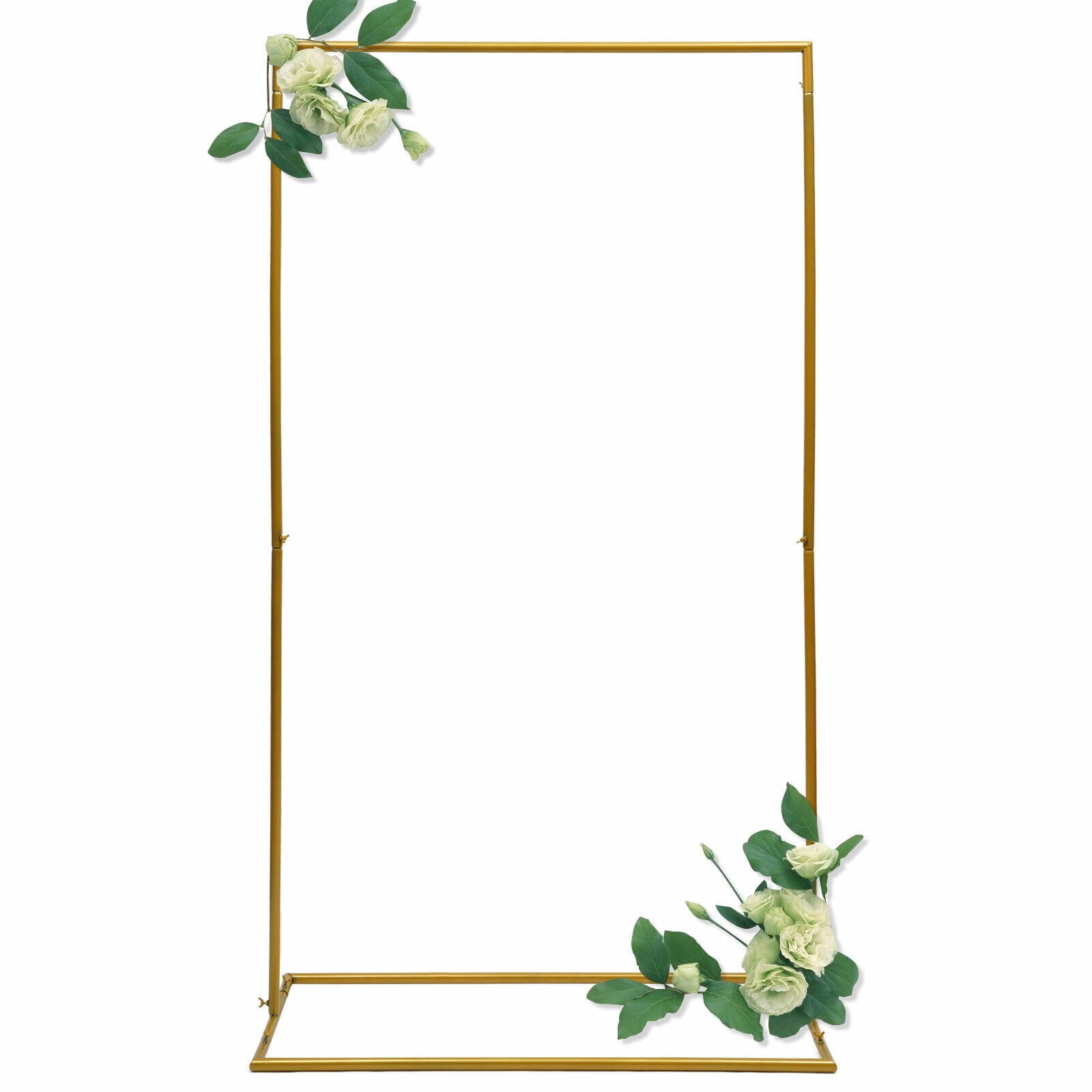 Rectangle Wedding Arch Metal Stand Ballon Frame Gold Wedding Prop Home Decor Wedding Backdrop Stand Gold Rectangle Ballon Arch Free Standing Flower Frame Rectangle Wedding Arch Frame Background Stand