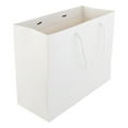 thumbnail image 1 of Rectangle White Paper Extra Large Shopping and Take Out Bag - Glossy, Rope Handles - 12 1/2" x 5" x 10" - 10 count box, 1 of 2