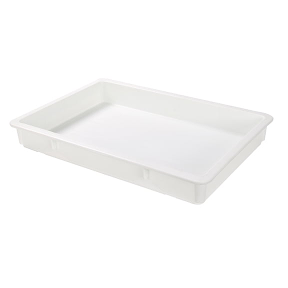 Rectangle White Plastic Pizza Dough Proofing Box - 26" x 18" x 3" - 10 count box - Restaurantware
