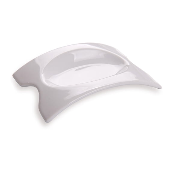 Chef 101 Rectangle White Porcelain Mini Concavo Dish - 4" x 3" x 3/4" - 10 count box