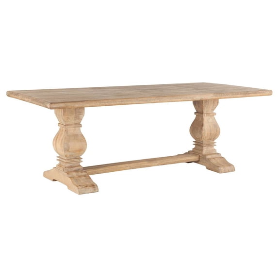 World Interiors Pengrove 84" Mango Wood Dining Table in Light Brown
