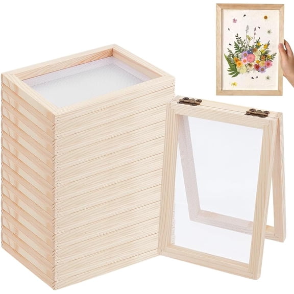 Rectangle Wooden Paper Making Papermaking Mould Frame Screen Tools for DIY Paper Craft PapayaWhip 180x125x24mm Inner Diameter: 152x102mm diy