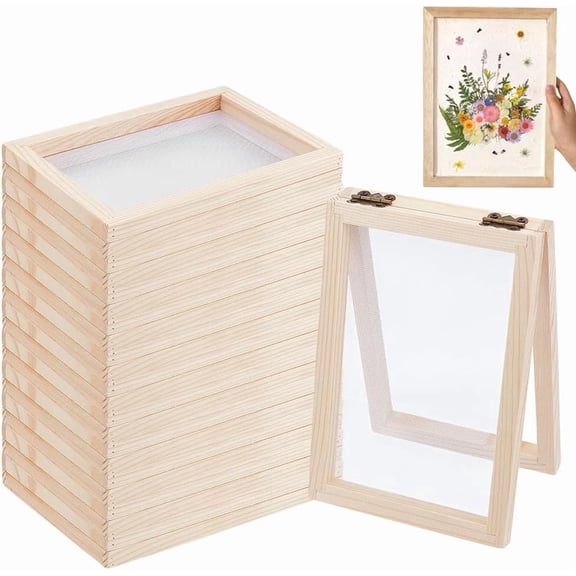 Rectangle Wooden Paper Making Papermaking Mould Frame Screen Tools for DIY Paper Craft PapayaWhip 180x125x24mm Inner Diameter: 152x102mm for DIY