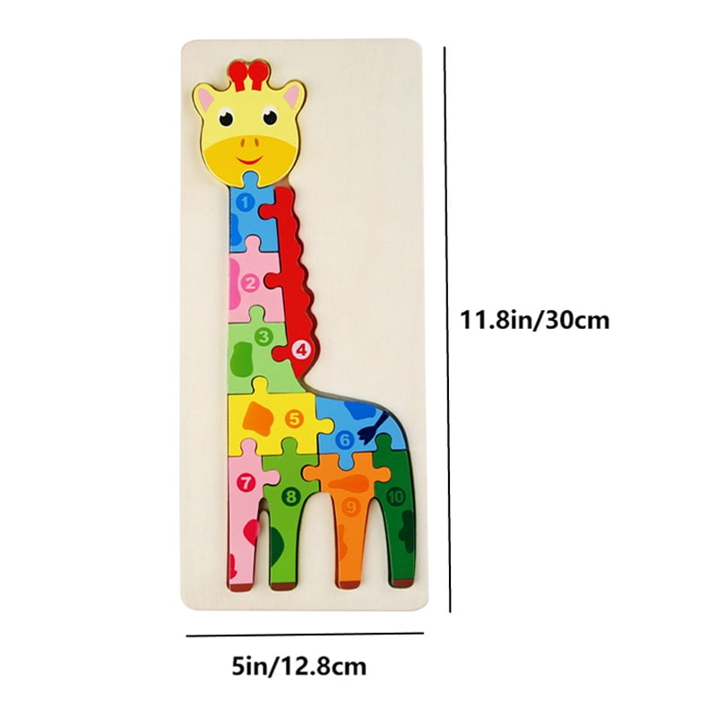 Rectangle Wooden Puzzle for Kids, Animals Vehicles Pattern Colorful ...