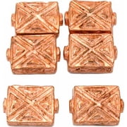 Rectangle X Beads Copper Plated Tube Bead 13mm Approx 6