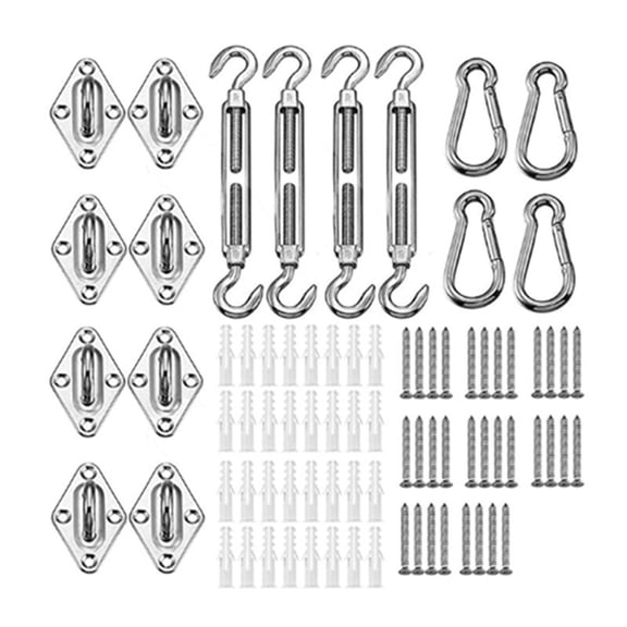 Rectangle for Sun Shade Sail Hardware 80 Pcs Stainless Awning Attachment Set for Sun Shade Sail Canopy Fitting for G