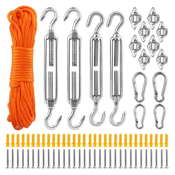 Rectangle for Sun Shade Sail Hardware for 81 Pcs Stainless Awning Attachment Set for Sun Shade Sail Canopy Fitting f