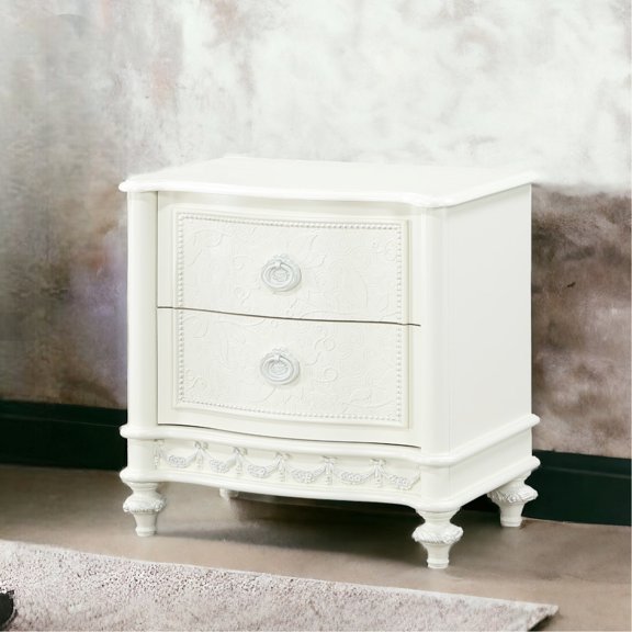 Rectangle nightstand - Durable metal glide drawers - Bedroom use - Offer convenient storage