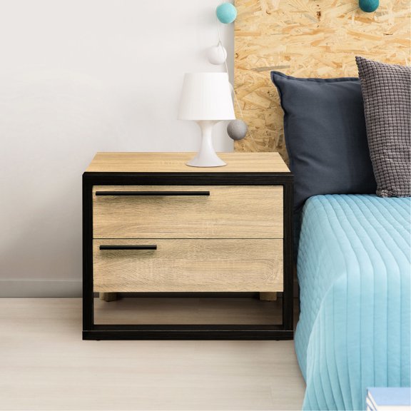 Rectangle nightstand - Store essentials in drawers - Bedroom use - Improve room's look