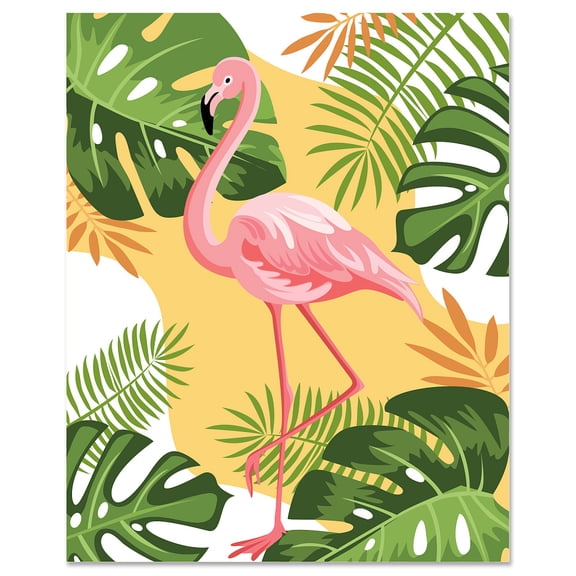 Rectangle with Face Pattern Paper Gift Wrapping Paper Across Flamingo Shape 350x280x0.5mm DIY