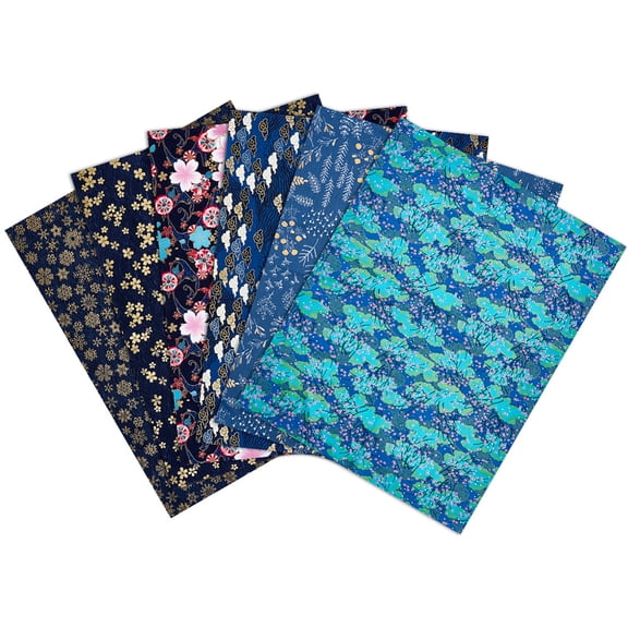 Rectangle with Flower Pattern Cotton Fabric Clothing Accessories Mixed Color 502x405x0.3mm 6pcs/set