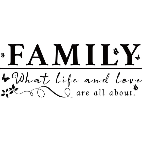 Rectangle with Word PVC Wall Stickers for Home Living Room Bedroom Decoration Floral Pattern 240x590mm