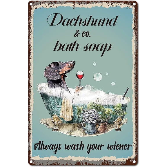 Rectangle with Word Vintage Metal Iron Sign Poster for Home Wall Decoration Dog Pattern 300x200x2.2mm